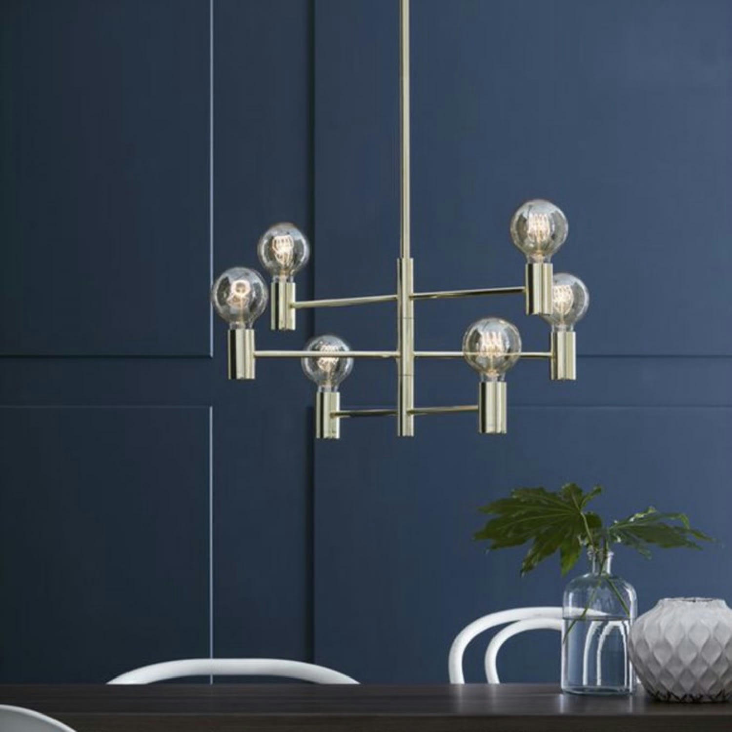 CAPITAL - Suspension 6 lumières avec 3 bras orientables métal D62cm