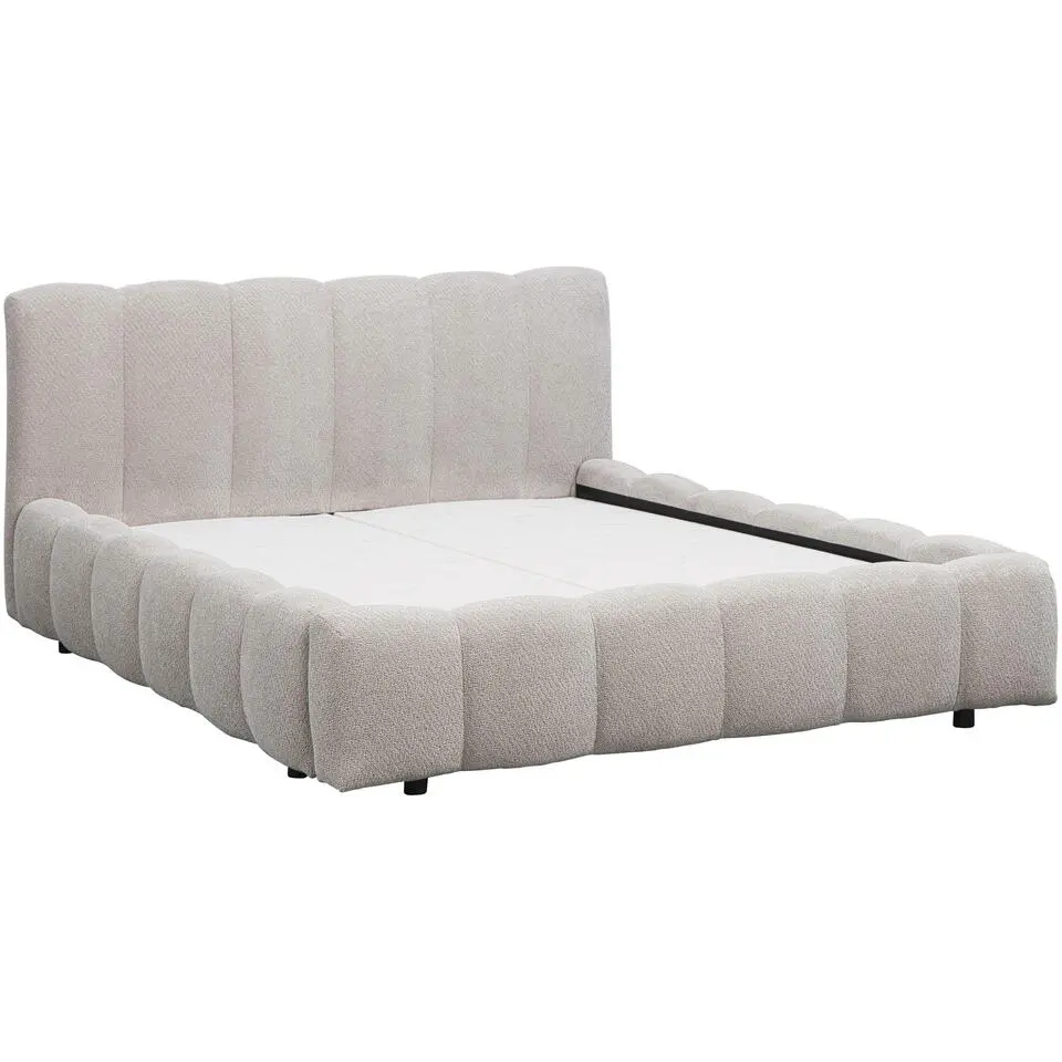 Bed Maudy met opbergruimte - lichtgrijs - 180x200 cm