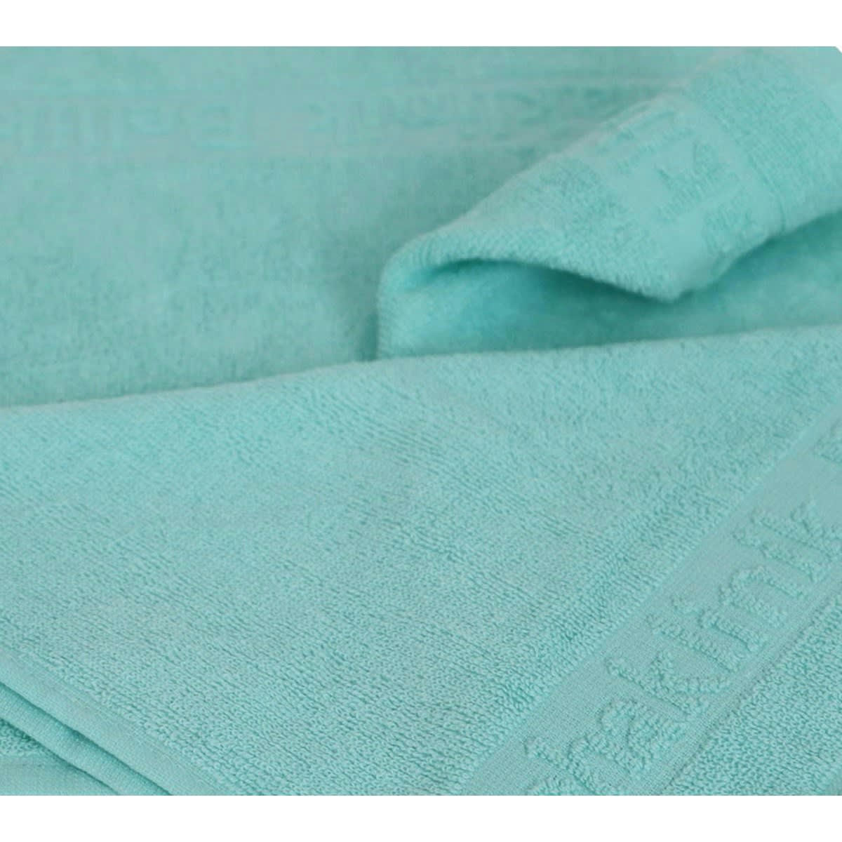 LOT SERVIETTE INVITÉ ROSE - Lot de 3 serviettes invités éponge en coton vert clair