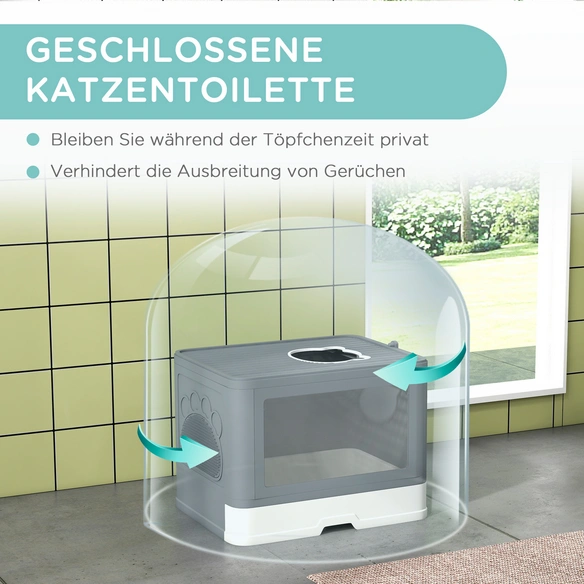 Katzentoilette, mit Schaufel, LxBxH: 48,5 x 38 x 36,5 cm