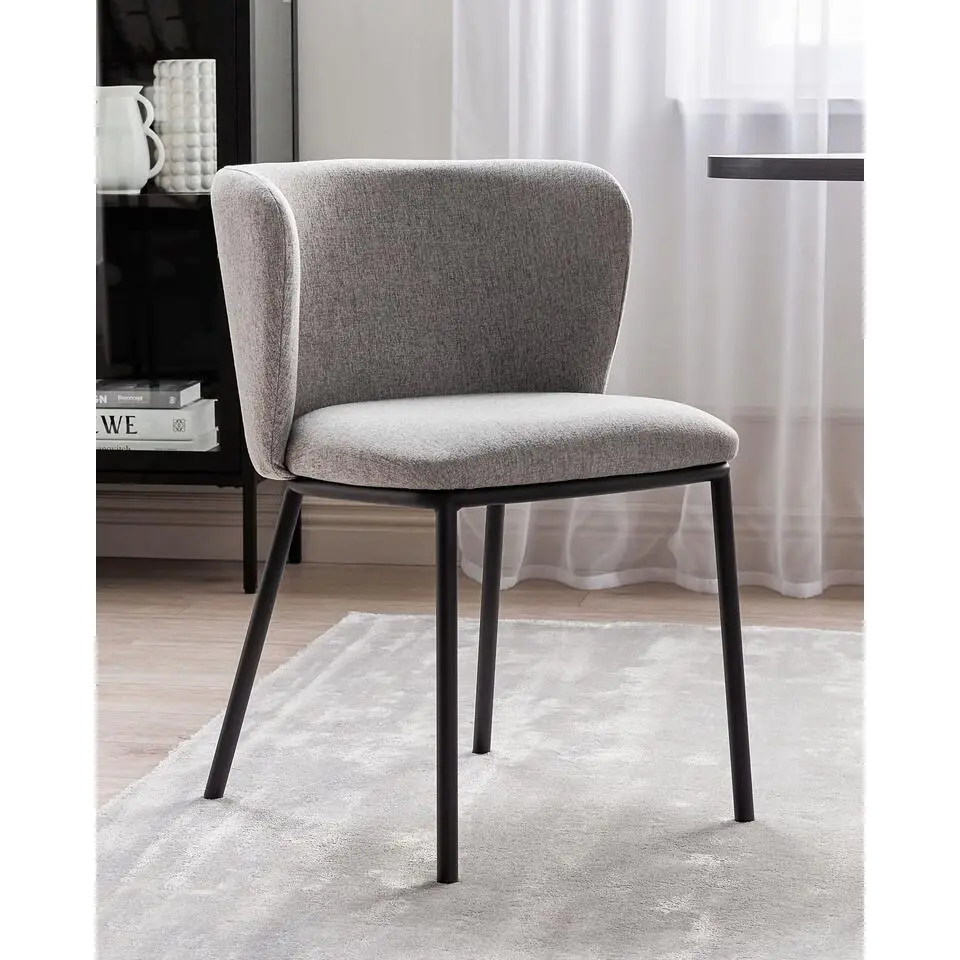 MINA - Eetkamerstoel set van 2 - Grijs - Polyester