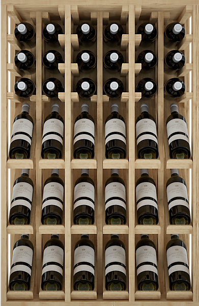 Meuble Range Bouteille de vin Série Godello en Pin Clair 36 bouteilles triple présentoir
