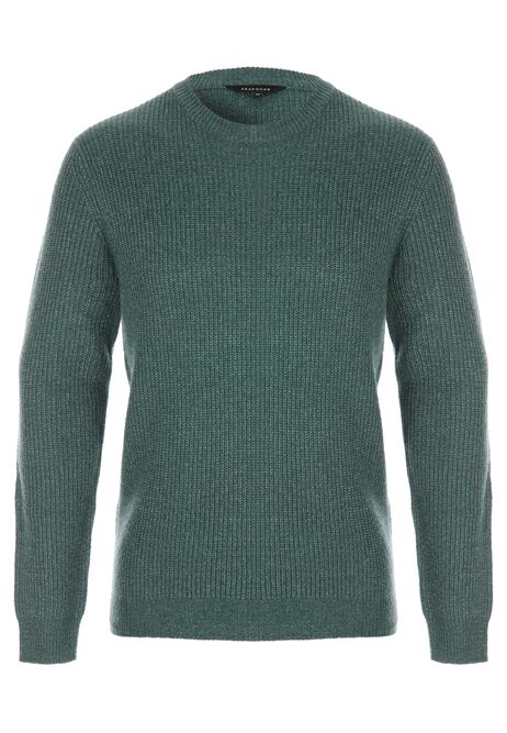 Mens Teal Ribbed Knit Jumper