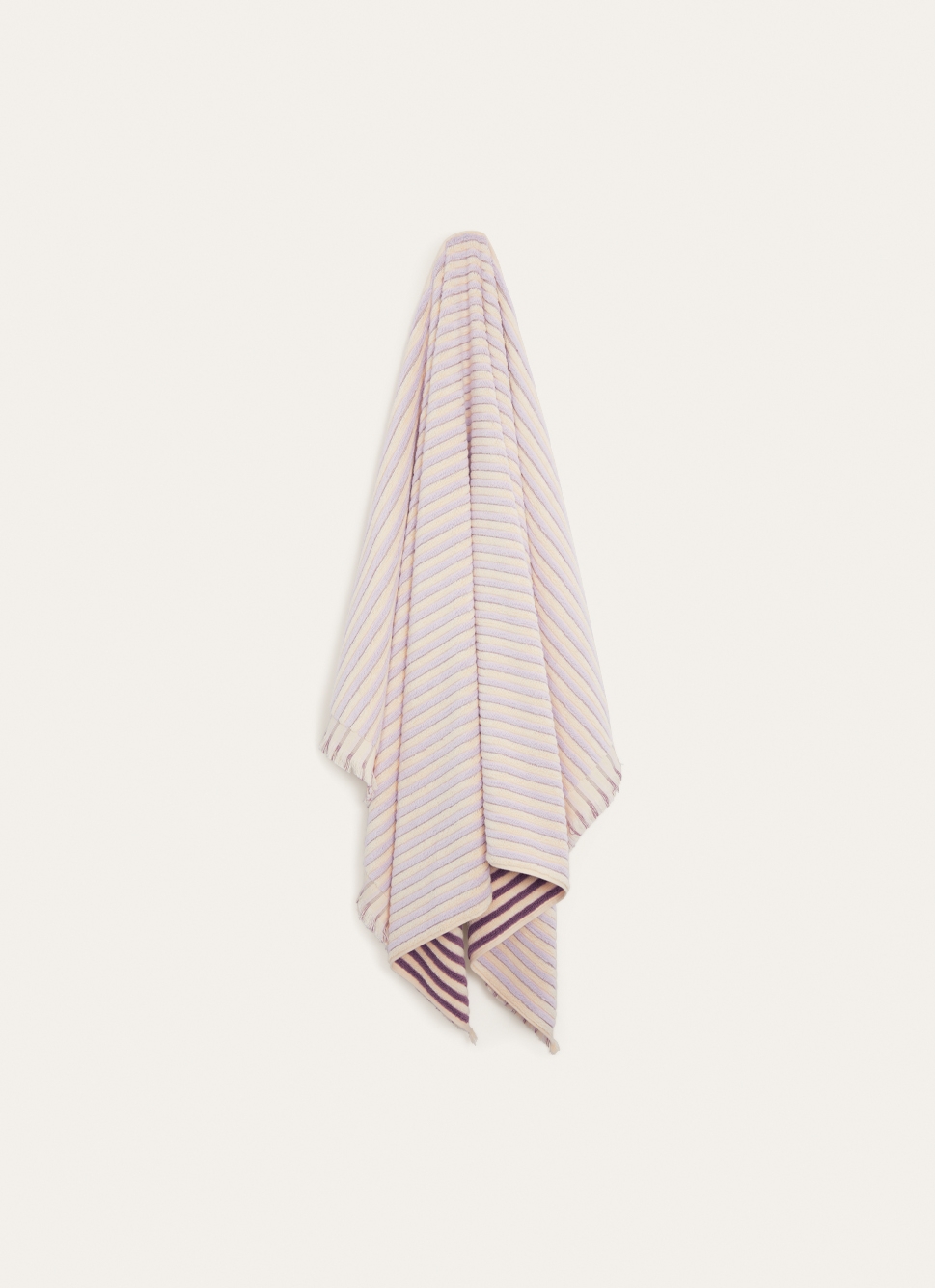 SERVIETTE DE TOILETTE à RAYURES DOUBLE FACE LILAS