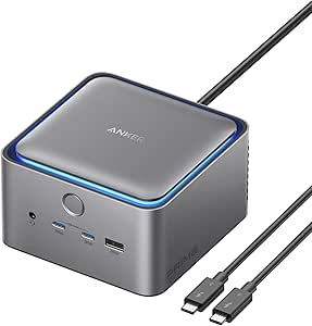 Anker Prime TB5 Docking Station, 14-in-1 Thunderbolt 5 Dock with 120Gbps Max Transfer, Thunderbolt Dock with 140W Max Charging, Cooling System, Up to 8K, Dual Display for TBT 5/4 Laptops