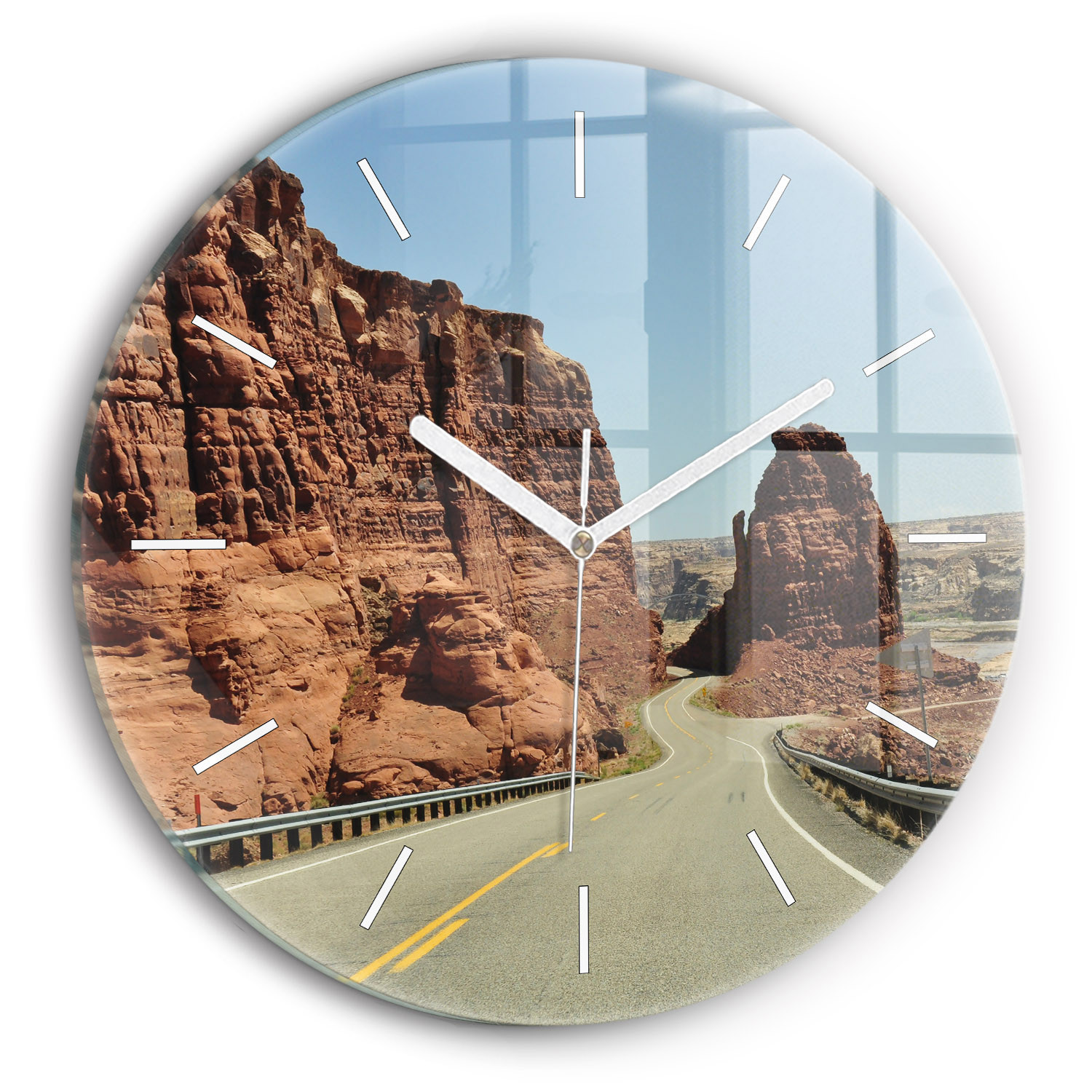 Zegar ze szkła ścienny Route 66 w USA fi30