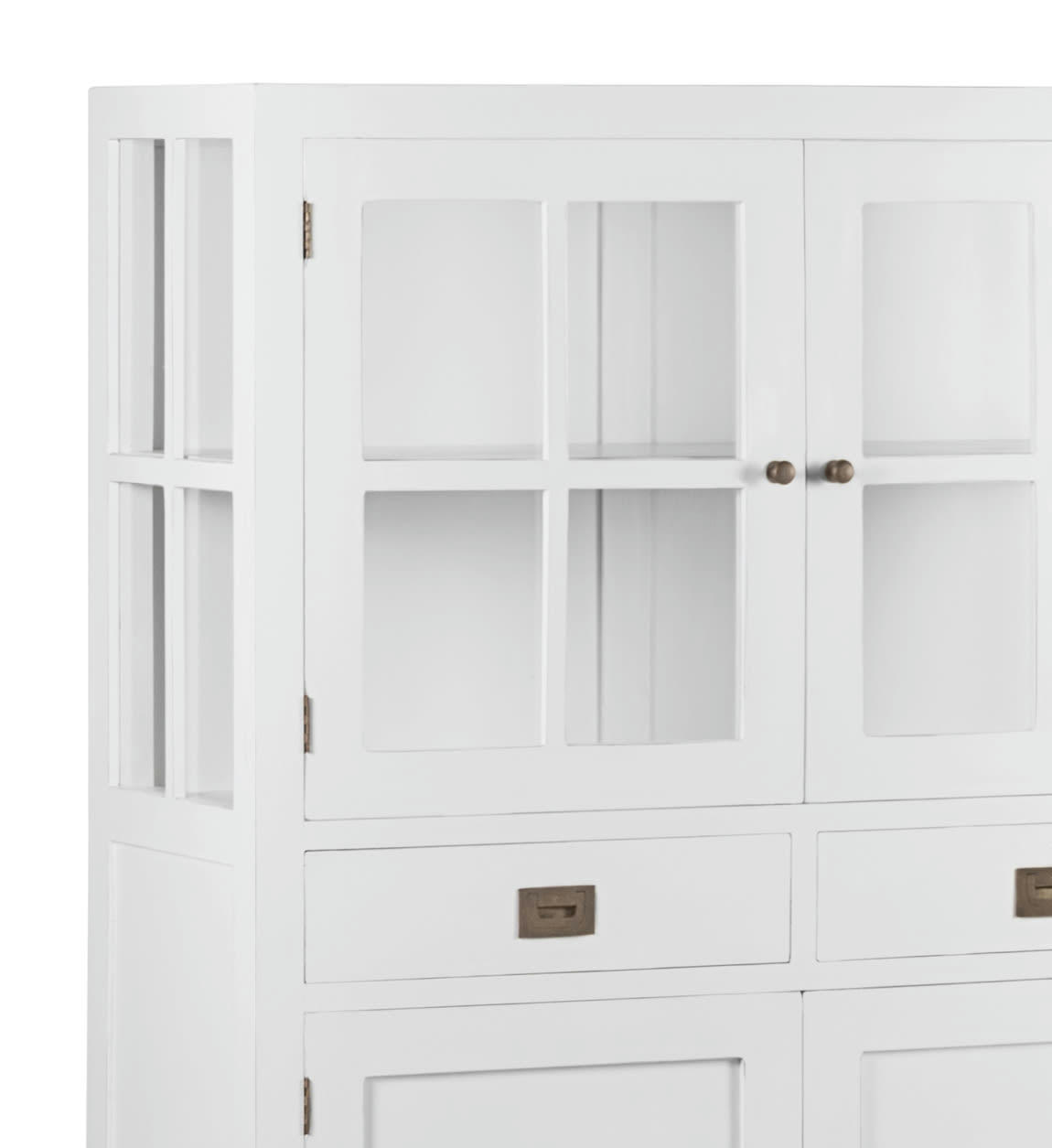 EVEREST - Vitrine en bois de mindi blanc H145