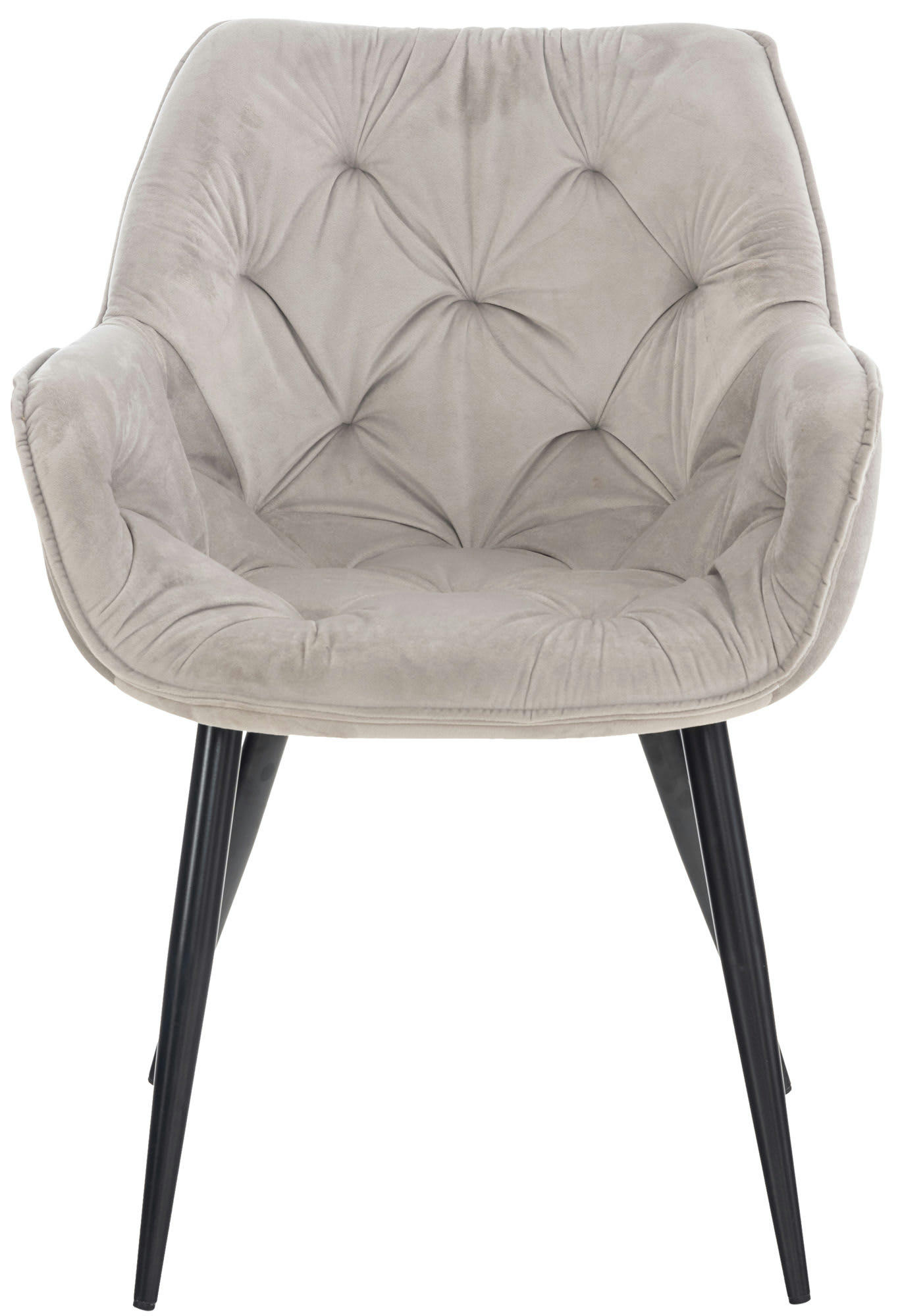 TANNA - Chaise de salle à manger avec accoudoirs en velours Gris