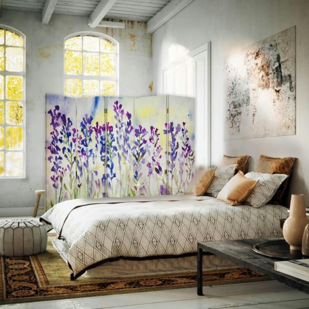 - Paravent - Cloison Lavender Watercolour cm 180x170 (5 volets)