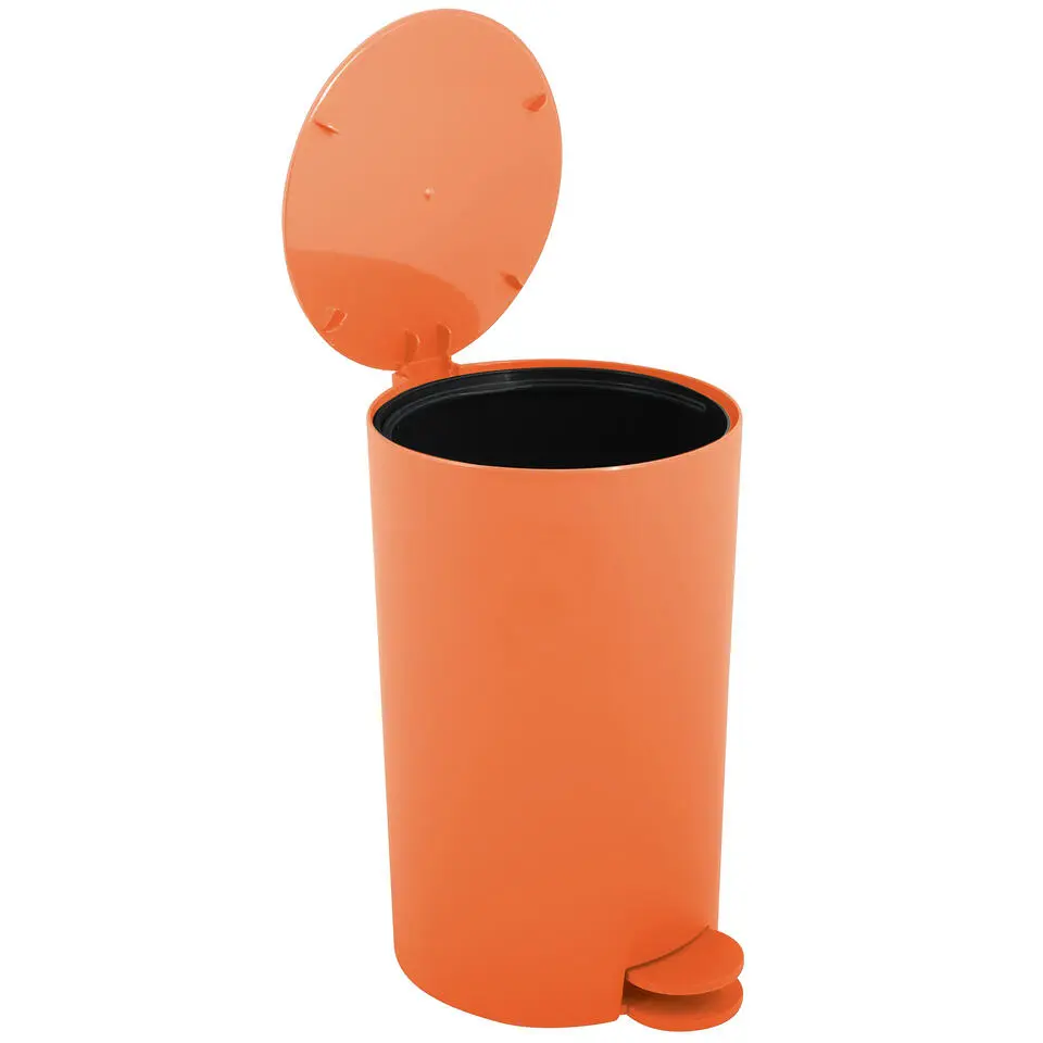 MSV kleine badkamer/toilet pedaalemmer - oranje - 3L - 15 x 27cm