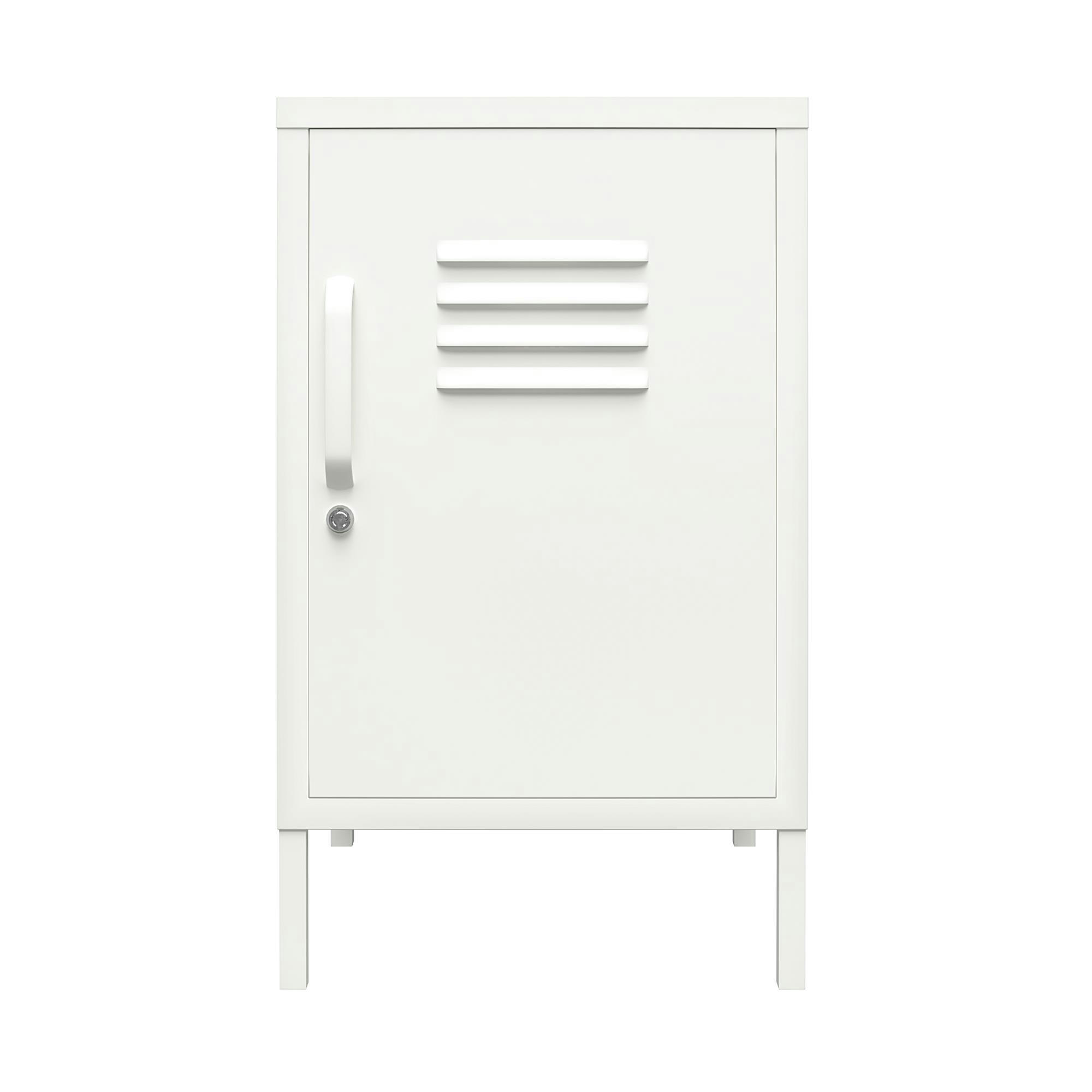 MISSION DISTRICT - Table d'appoint avec 1 porte en métal blanc