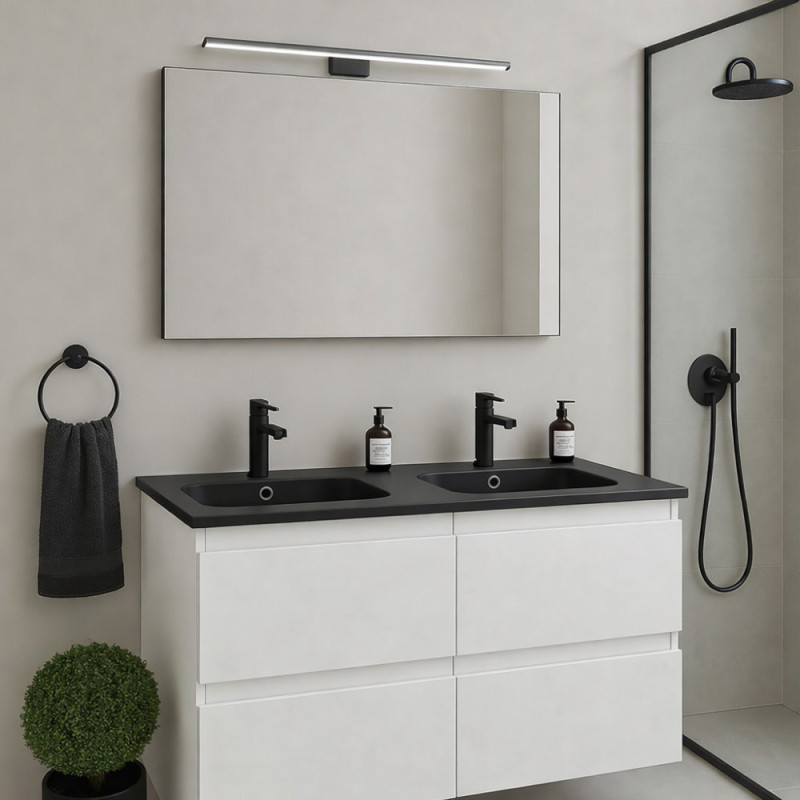 Plan de toilette Romee noir mat 121 cm THYS