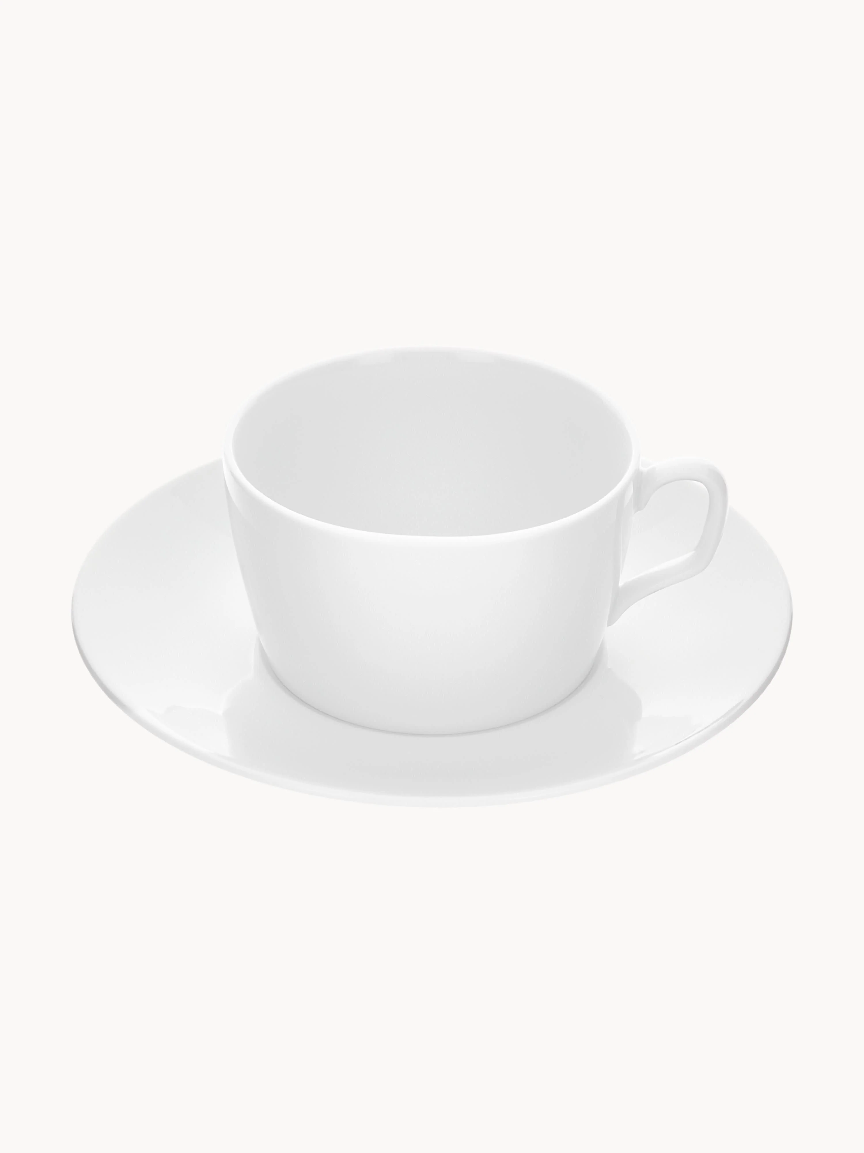 Handgefertigte Porzellan-Kaffeetassen Cosmopolitan mit Untertassen, 2er-Set