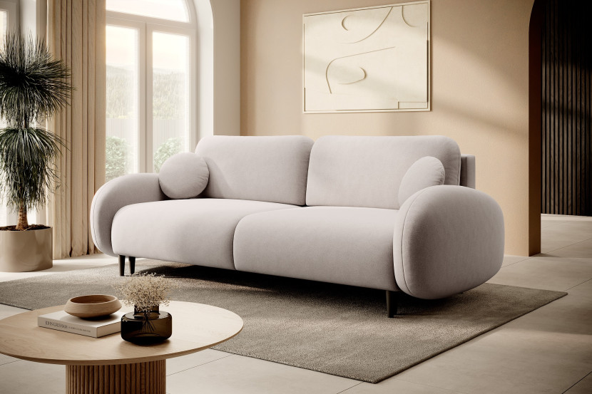 Nowoczesna sofa z funkcją spania SOFTI- Zimny beż