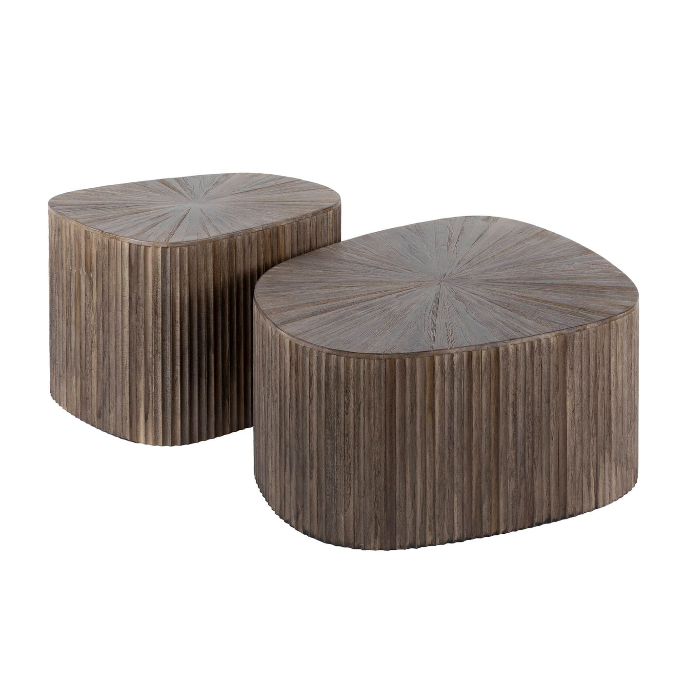 Giga Meubel Salontafel Maya - Donkerbruin Hout - Set van 2 - 73x68x31cm