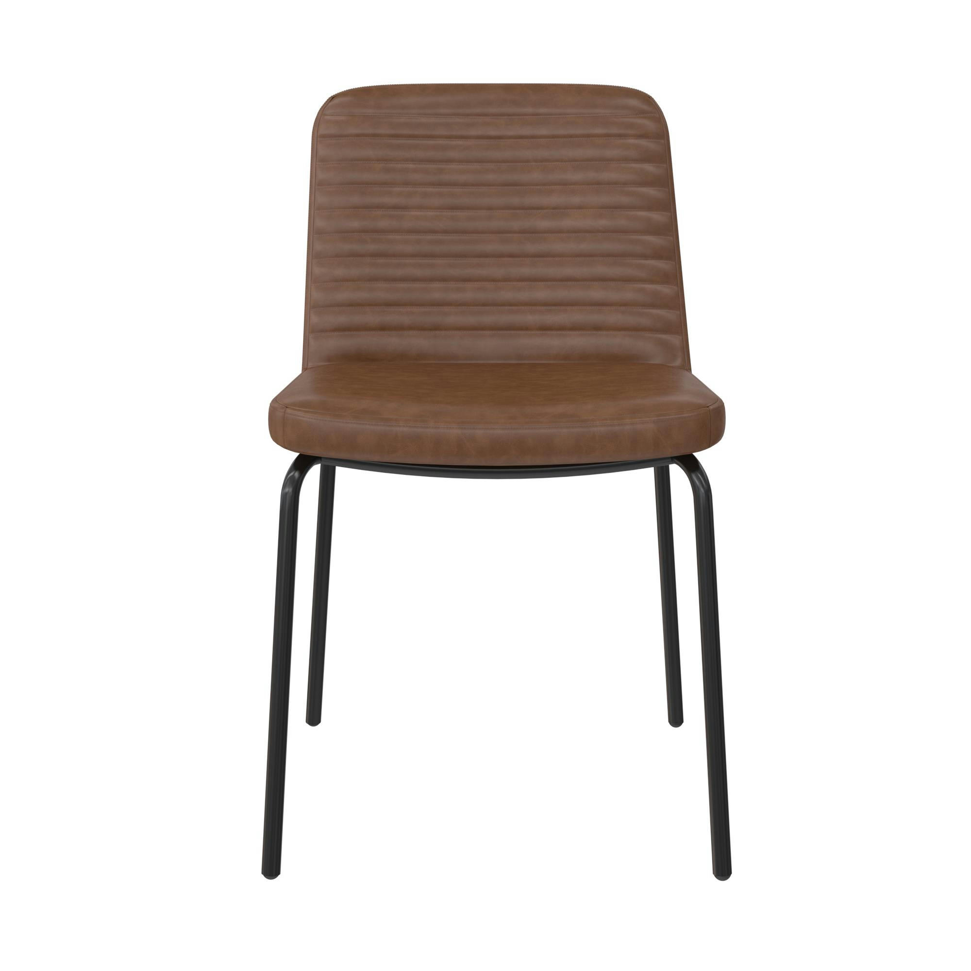 COREY - Chaises de salle à manger Lot de 2 en simili cuir Camel