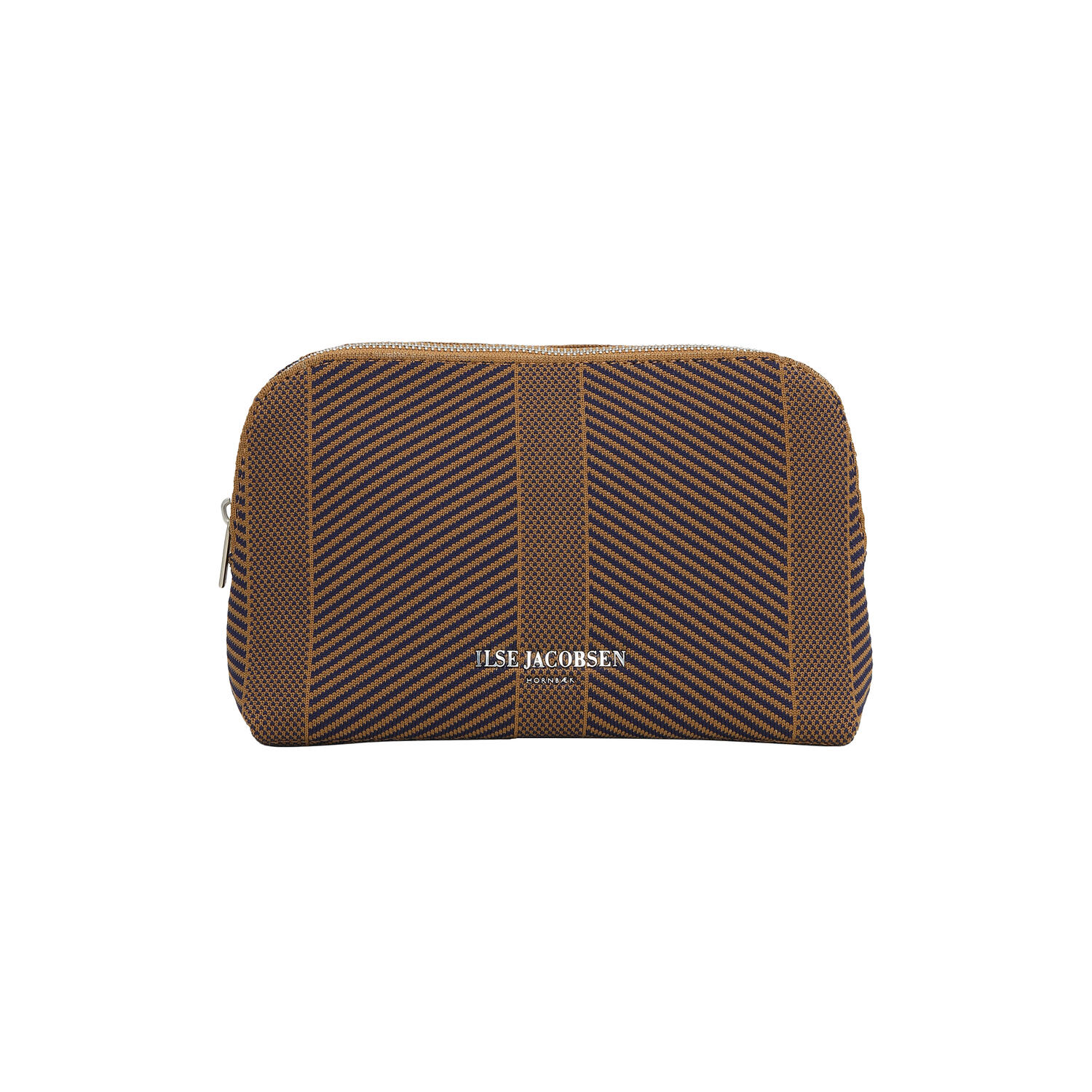 Knitted Makeup Bag, dark indigo buckthorn brown