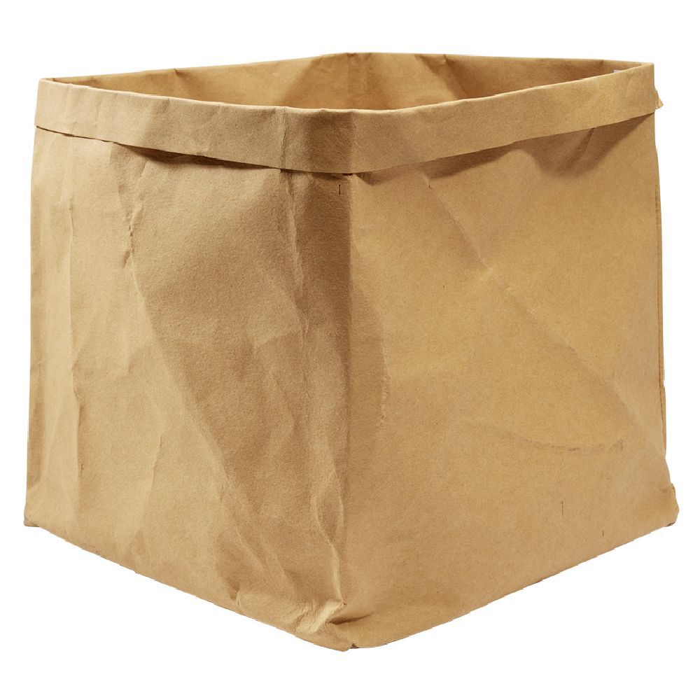 Panière carrée kraft Box Cube marron 30x30x30cm 27L