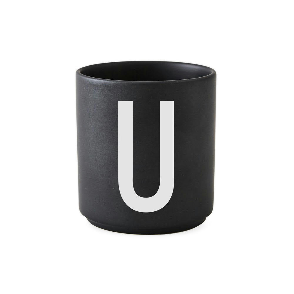 PERSONAL A-Z - Tasse noire design letters porcelaine noir