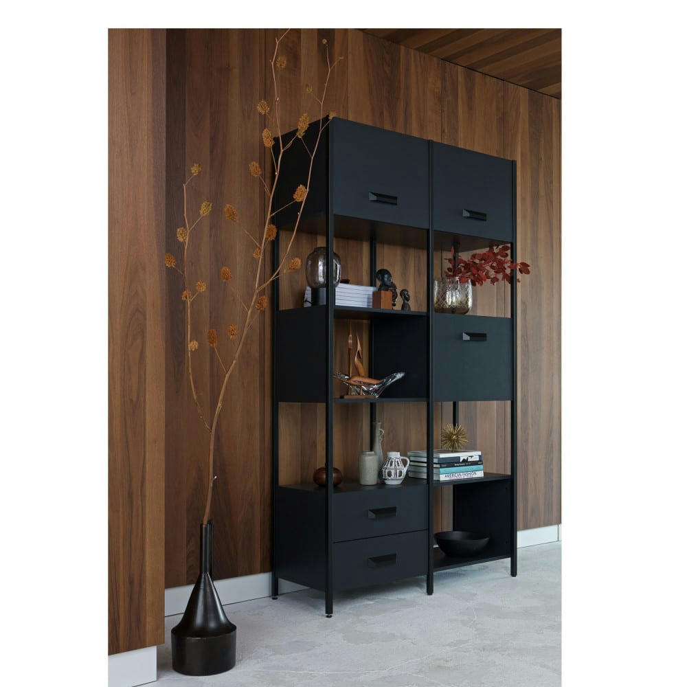 LEGACY - Etagère en bois et métal noir