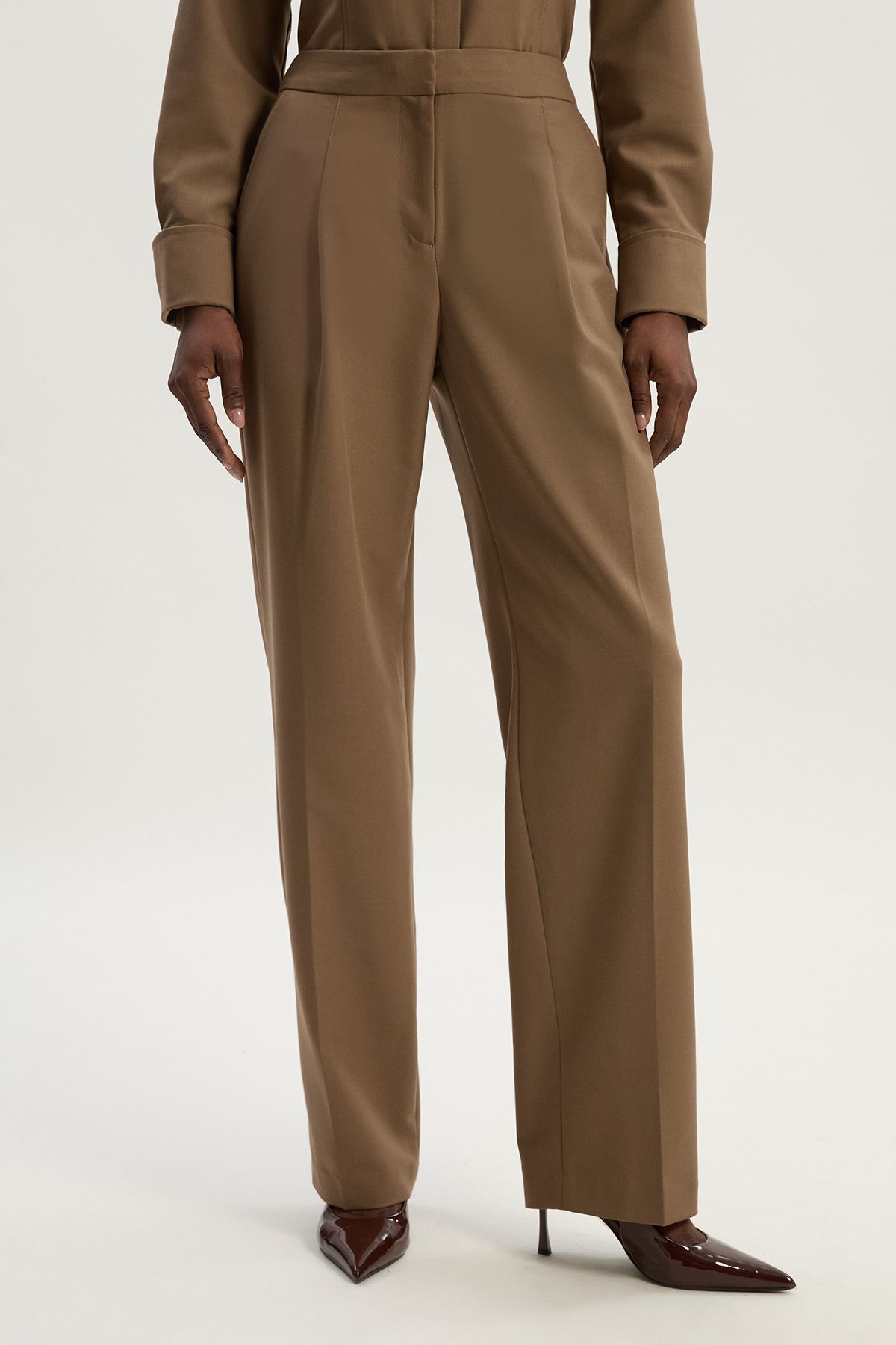 KarenMillen Viscose Blend Tailored Tapered Leg Trouser