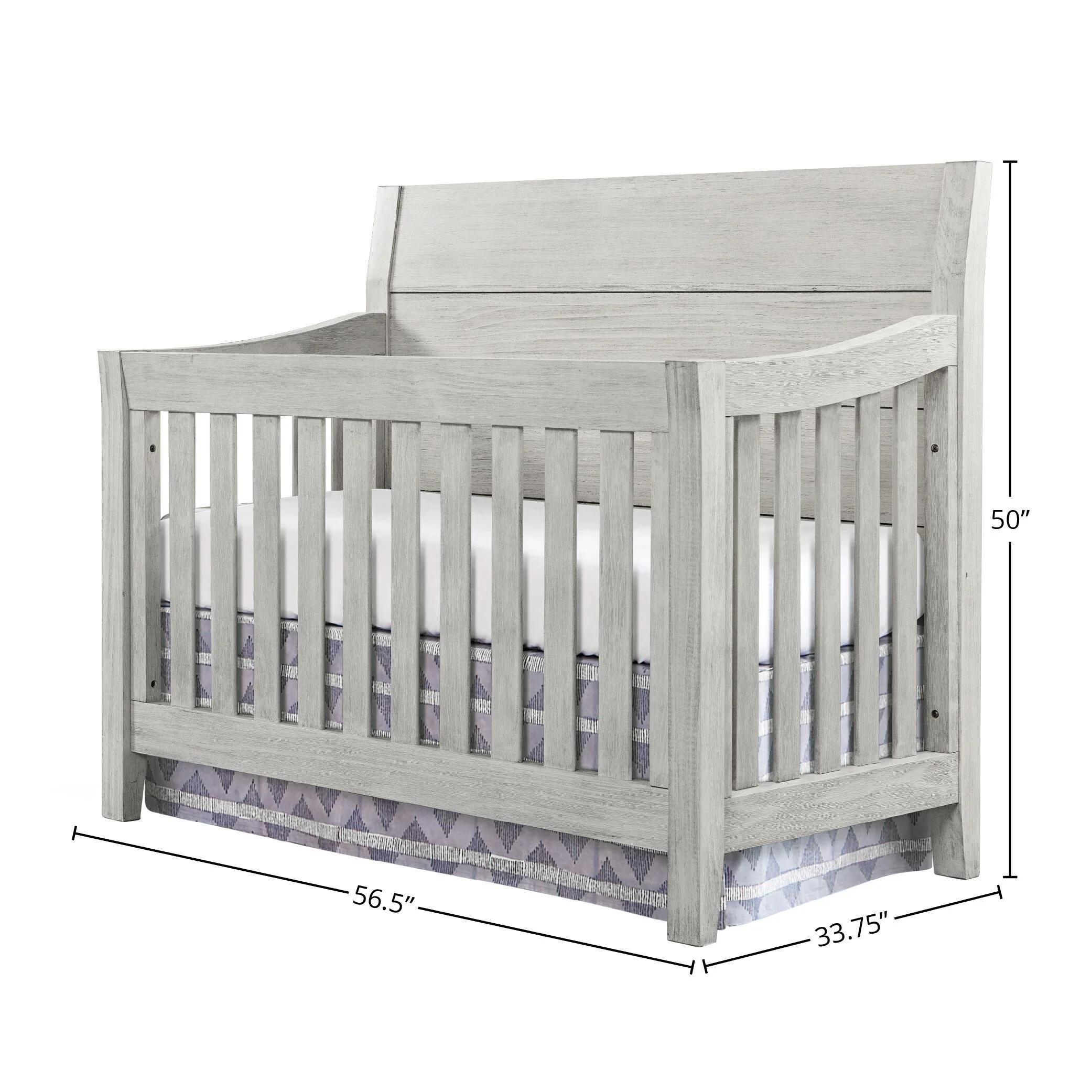 Timber Ridge 57 Wide Wood Convertible Crib, Weathered Washed Sierra