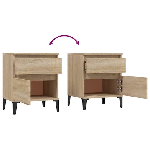 NNEVL Bedside Cabinet Sonoma Oak 40x35x50 cm