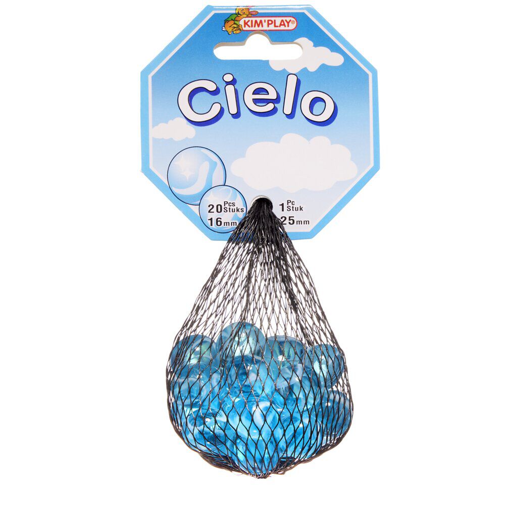 Bille en verre x20   1 boulard bleu Cielo