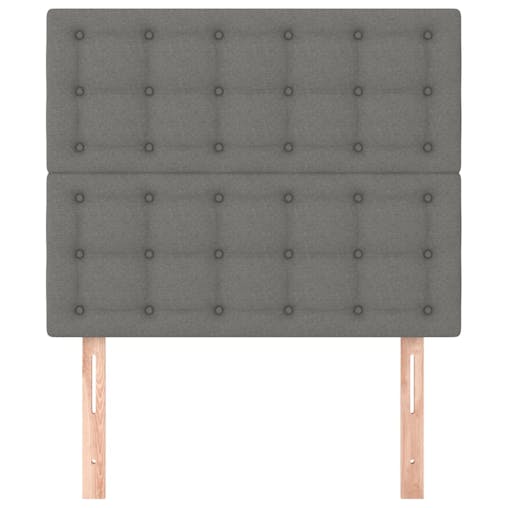 NNEVL Headboards 2 pcs Dark Grey 80x5x78/88 cm Fabric
