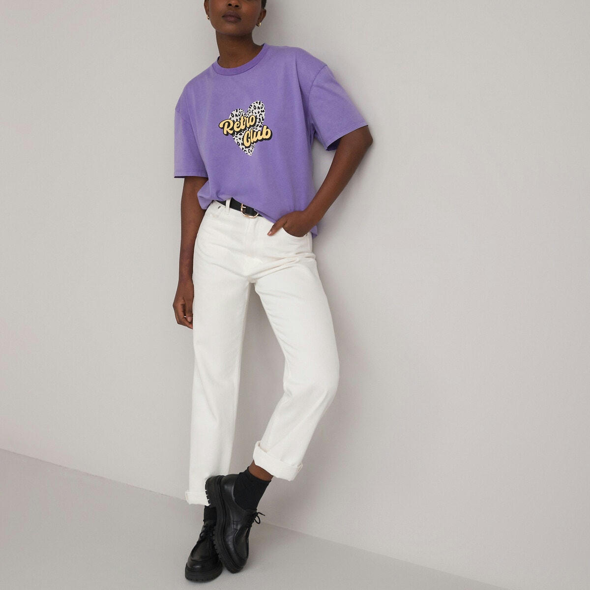 T-shirt col rond, imprimé devant