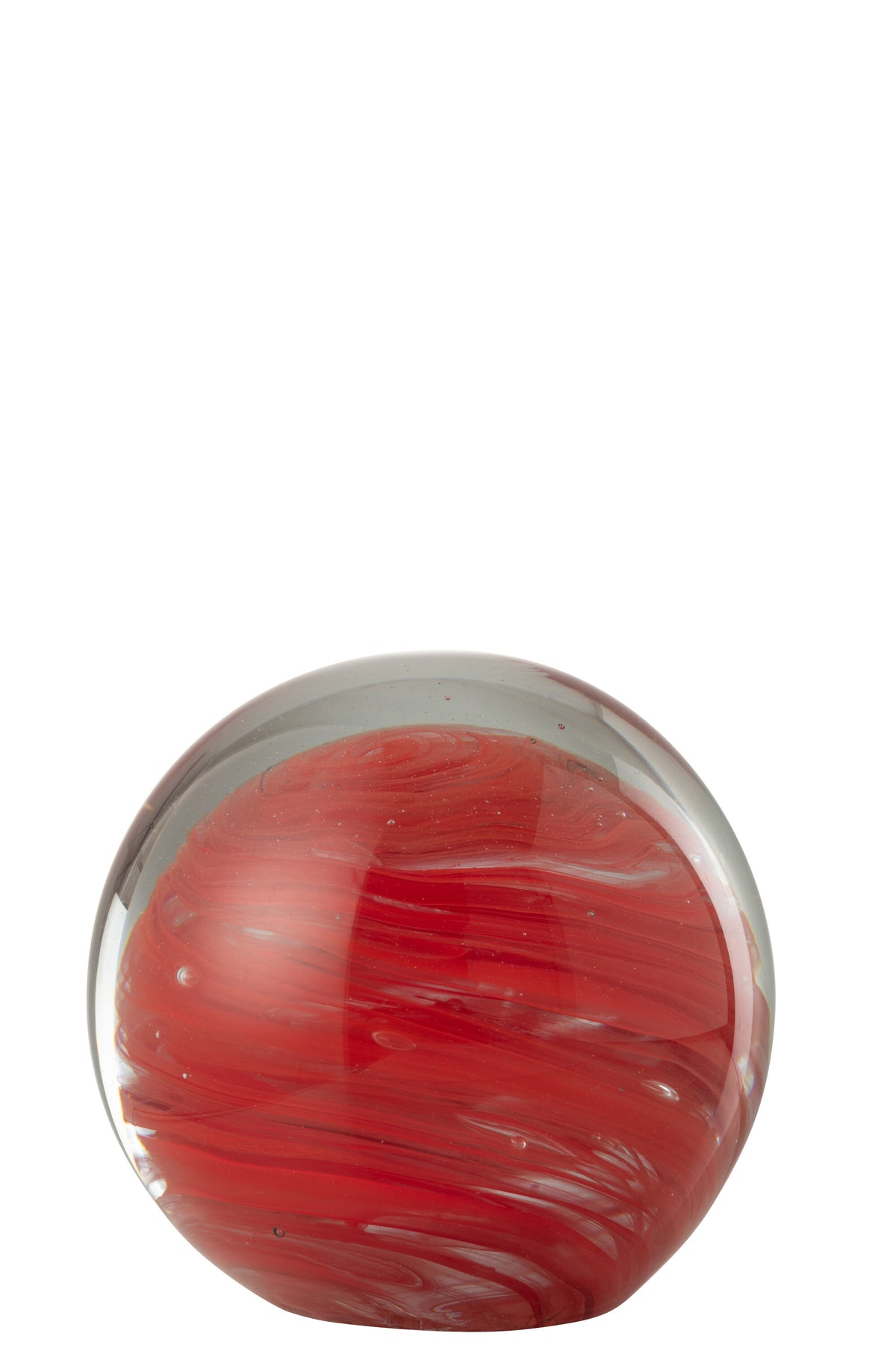 J-Line presse-papier Twister Rond - glas - rood - large