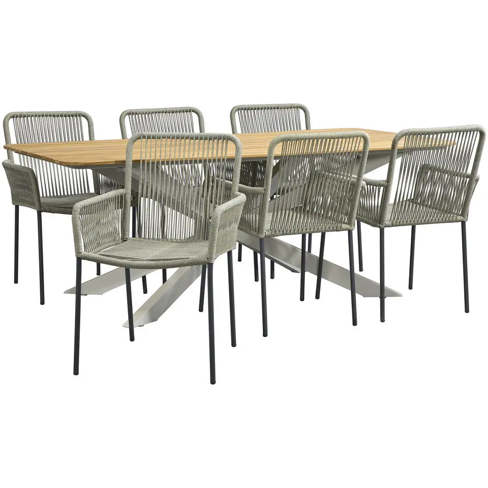 Tuinset Perpignan Gerona 7-delig - naturel/antraciet