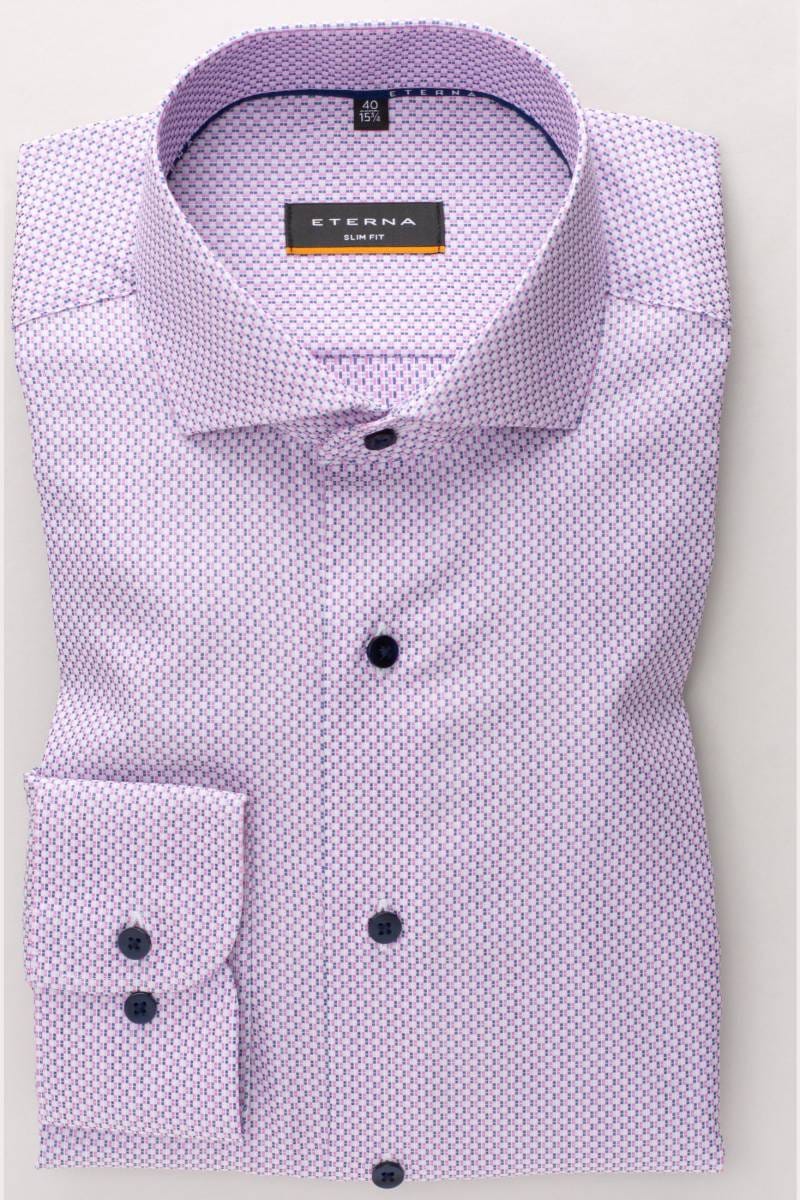 ETERNA Slim Fit Hemd dunkelblau, Strukturiert