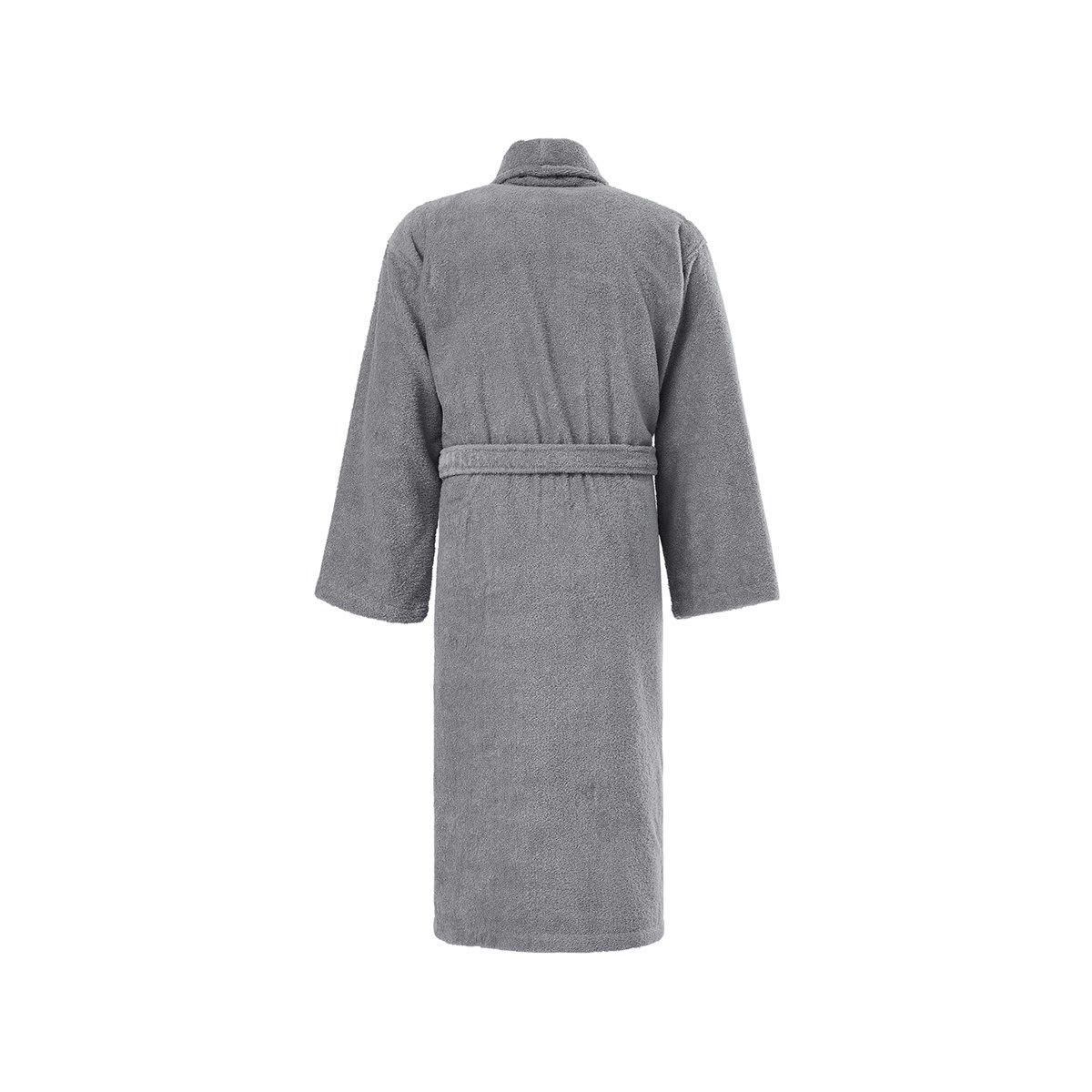 ORGANIKA - Peignoir col châle en coton bio Gris Perle XL
