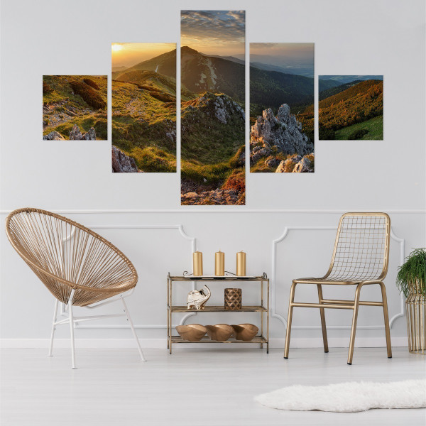 Obraz 5-Częściowy Szczyt Górski PEJZAŻ 3D 150x90cm