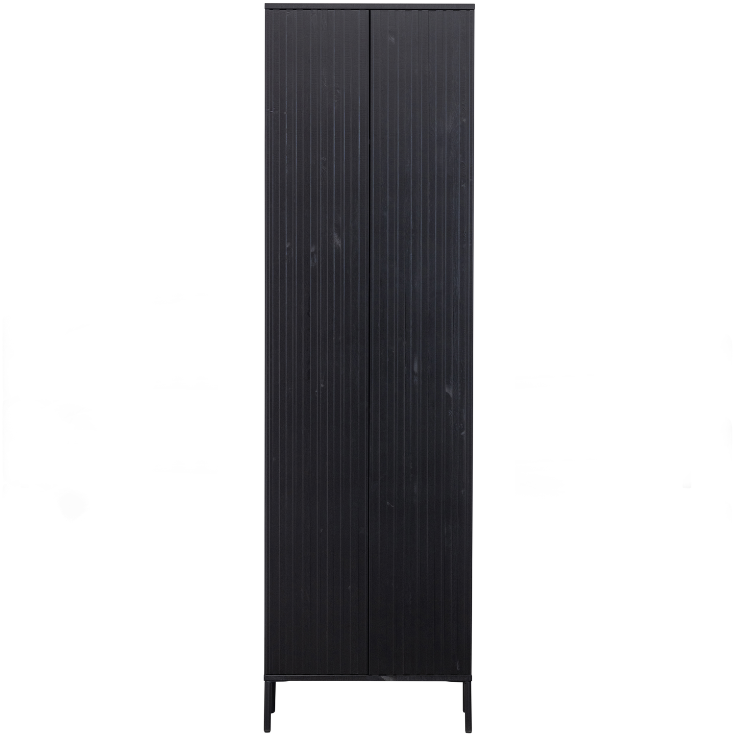 WOOOD hoge kast New Gravure - Grenen - Zwart - 210x60x42