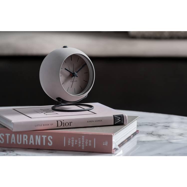 Karlsson Nirvana Globe Analogue Alarm Clock - Warm Grey