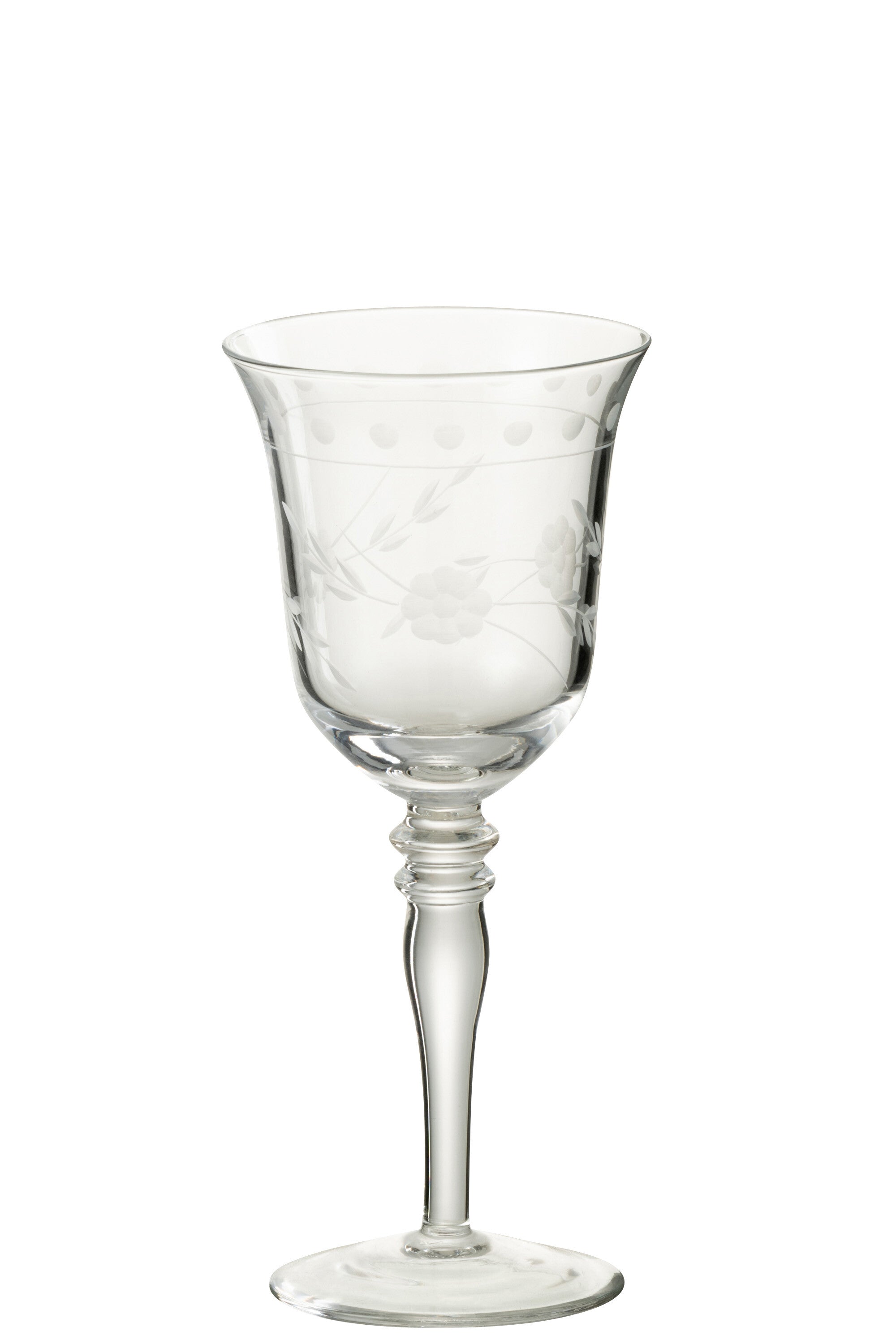J-Line glas rode wijn Gegraveerd - verre - transparant - 4 stuks