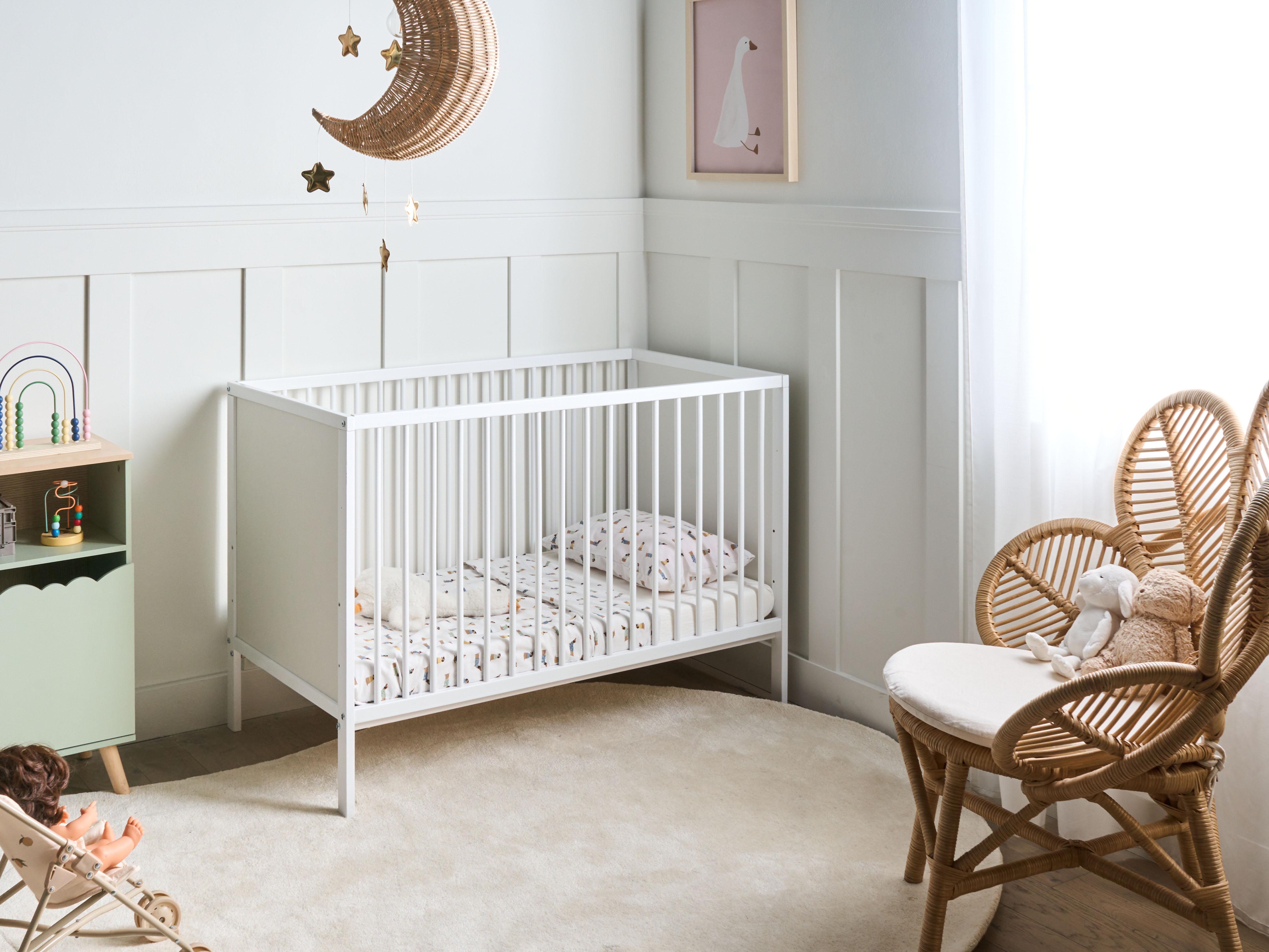 Baby Cot Bed ZAMA 60 x 120 cm White