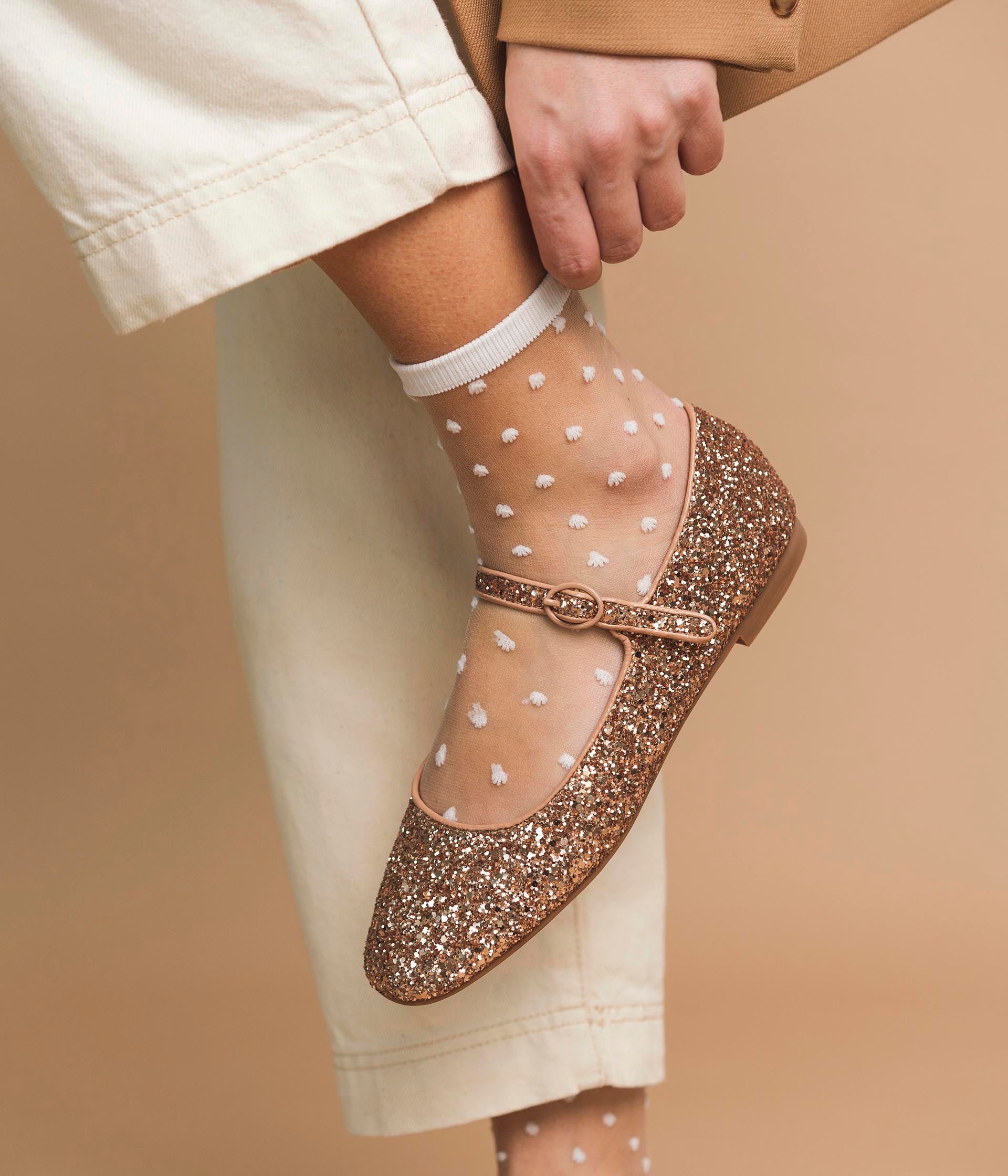Chaussettes Noelle blanc et rouge