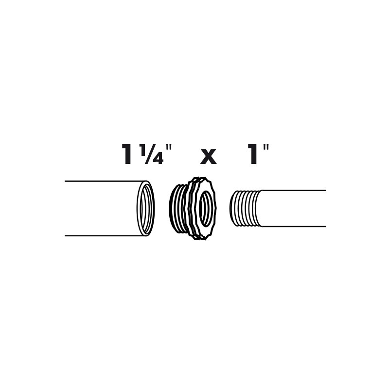Embout de réduction mâle 1 x filetage extérieur 1 1/4 x 1