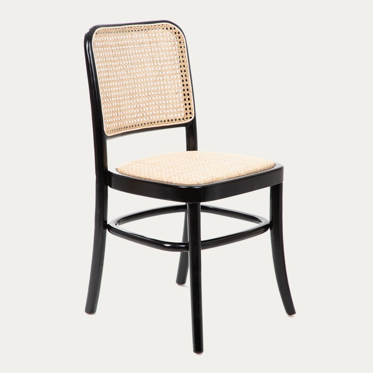 Krzesło LEGNO rattanowe czarne 49x45x83 cm