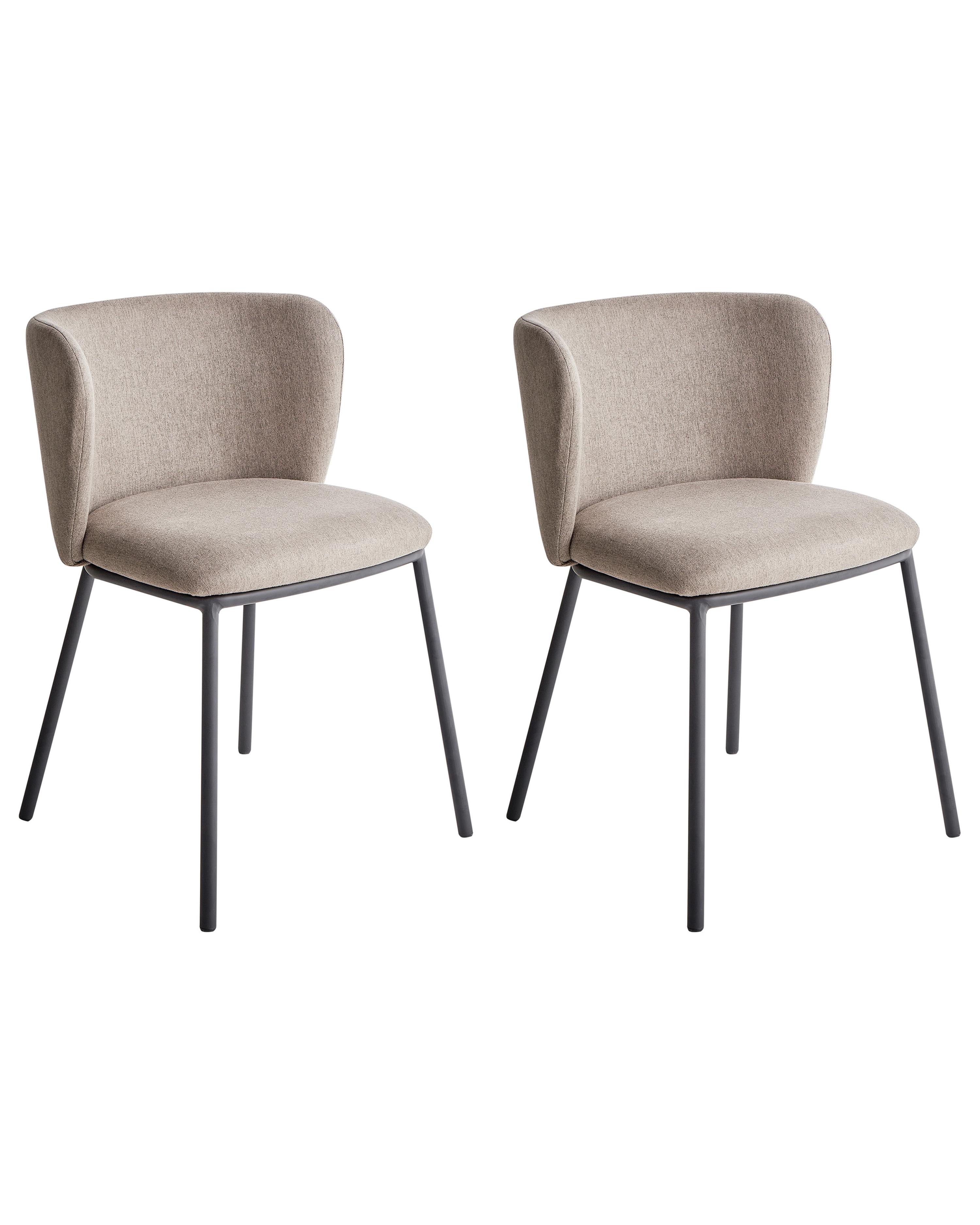 Set of 2 Bar Chairs MINA Taupe