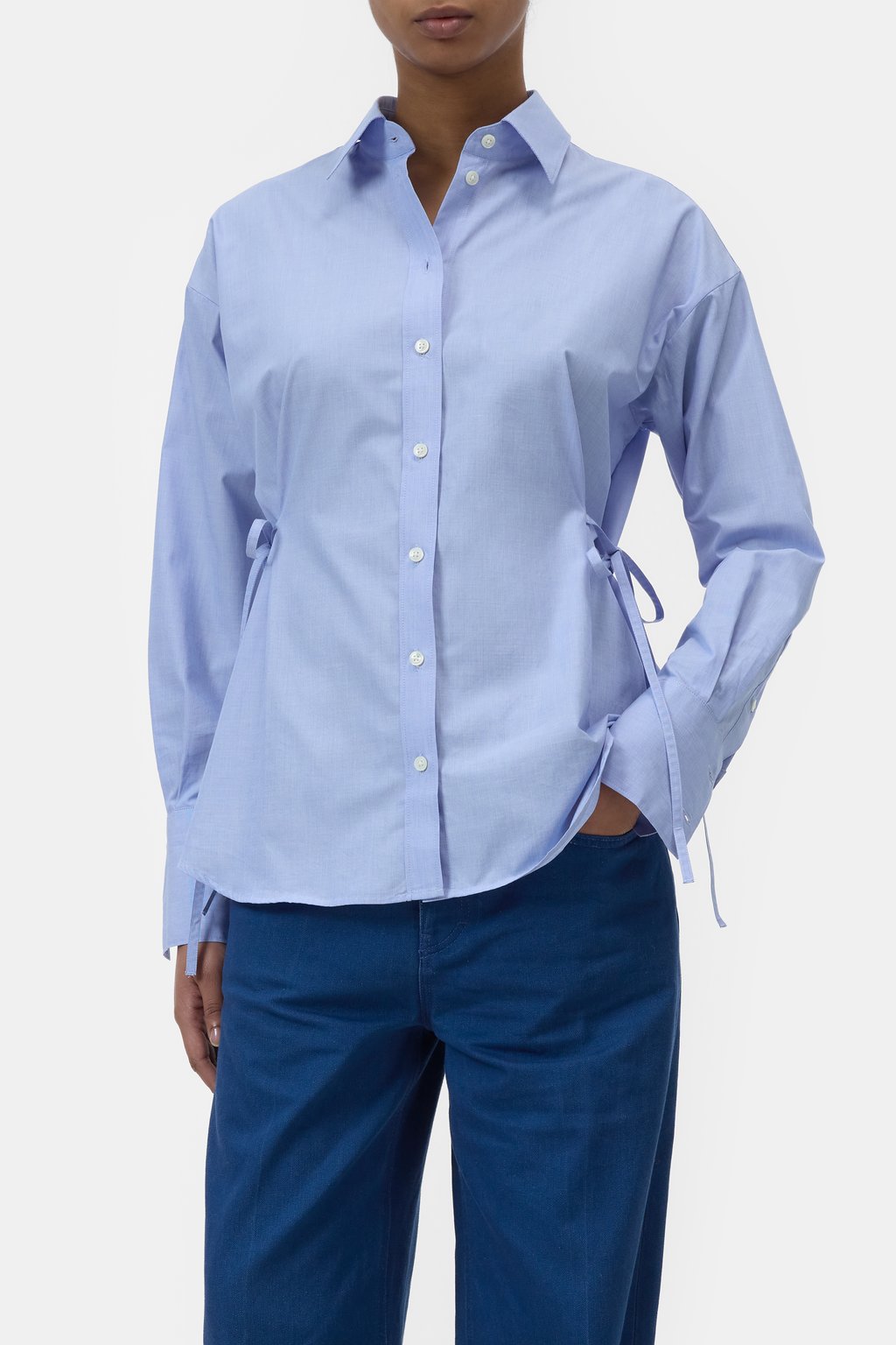 Baumwoll-Bluse mit Schnürung