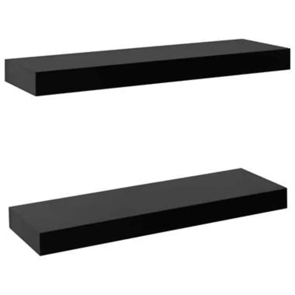 vidaXL - Wandschap - Zwart - MDF - 40 x 20 x 3.8 cm - 2 stuks