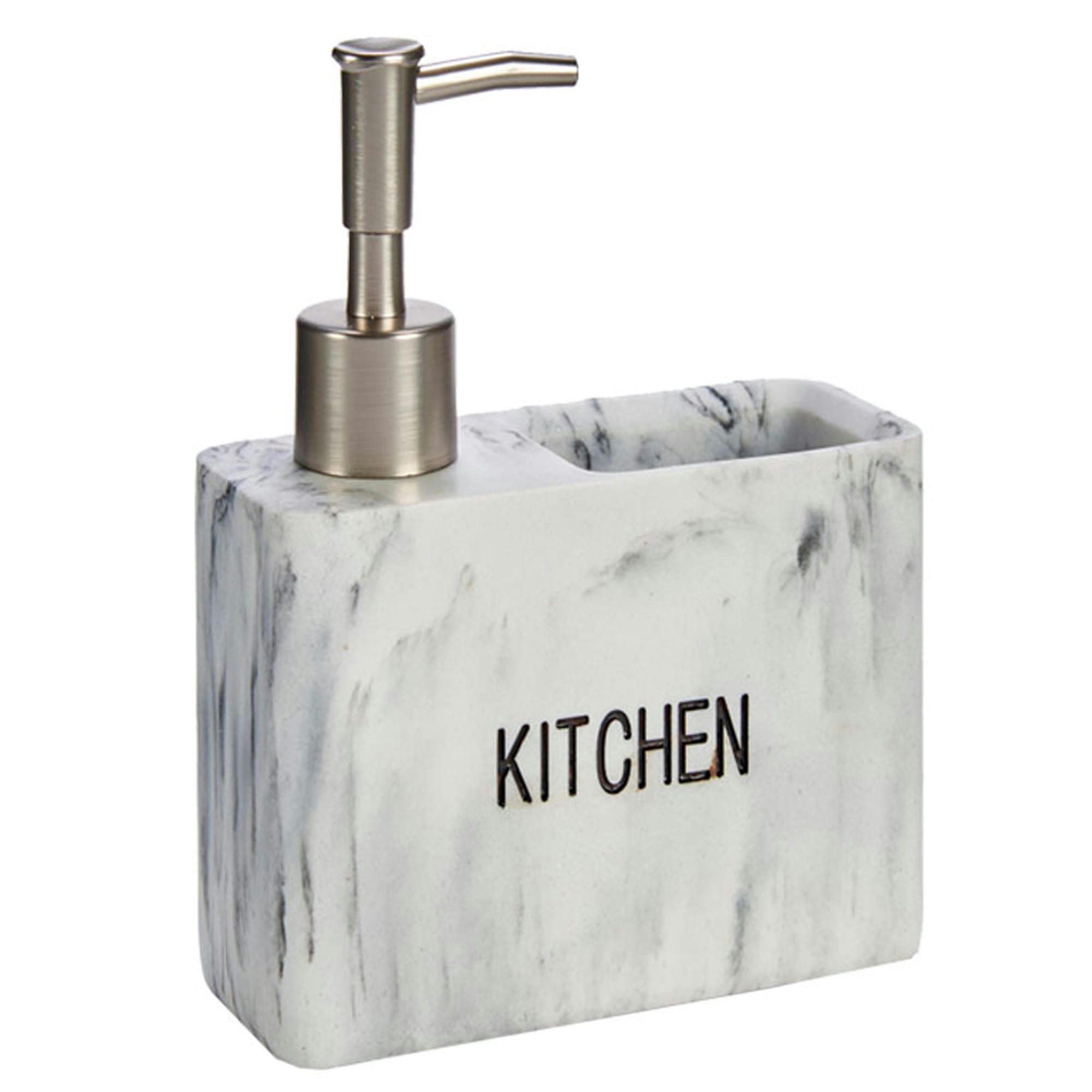 - Distributeur liquide vaisselle + porte éponges effet marbre kitchen