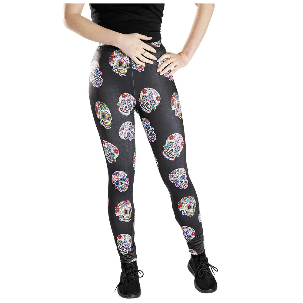 Legging tête de mort mexicaine - adulte TU
