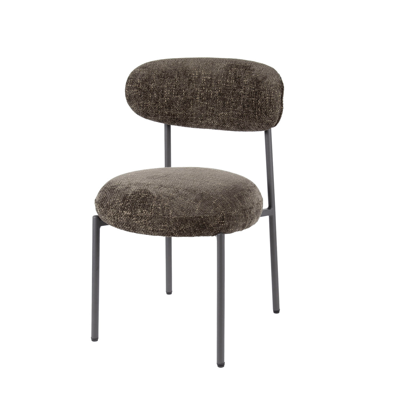 Giga Meubel Eetkamerstoel Round Tissee - Bruin Stof - Set van 2