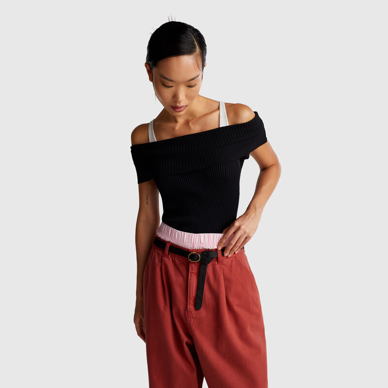 Bardot neck sweater