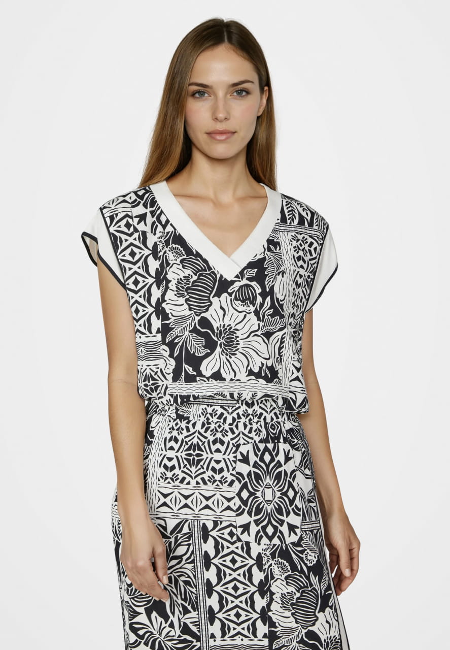 Top mit Patchwork-Print